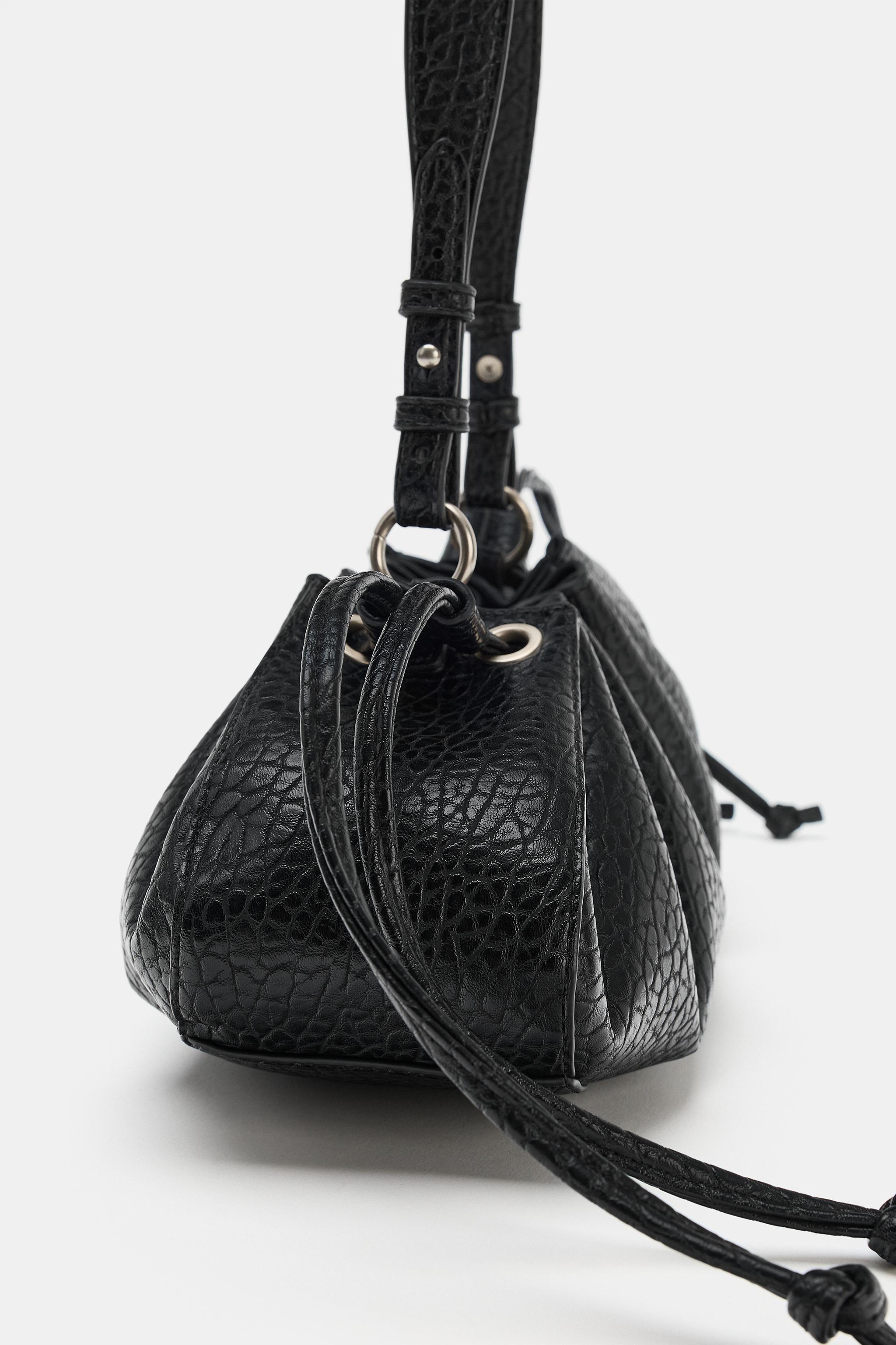 RUCHED ELONGATED SHOULDER BAG